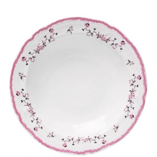 Prato Avulso 21cm Fundo Florescer Rosa Cerâmica 